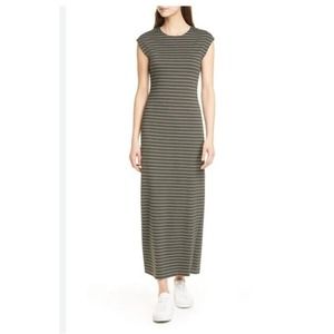 Club Monaco Stripe Ponte Knit Maxi Dress Size 6 Green White